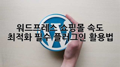 워드프레스 쇼핑몰 속도 최적화: 필수 플러그인 활용법