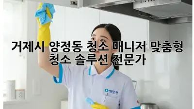 거제시 양정동 청소 매니저: 맞춤형 청소 솔루션 전문가